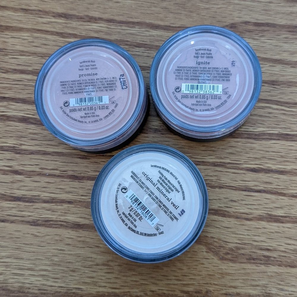 bareMinerals Lot of 3 - Mineral Veil, two Blush